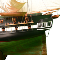 Maquette de bateau en bois USS Constitution, artisanat gravé et peint, impression UV durable, OMH T370, plaque commémorative antique du Vietnam
