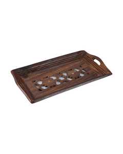 Bandeja DE SERVICIO DE MADERA clásica para el hogar y el hotel Juego de bandejas decorativas de madera Utensilios de cocina - Product Image 2