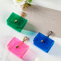 Pochette transparente en PVC avec fermeture à pression, sac à clés portable étanche pour écouteurs et petits objets