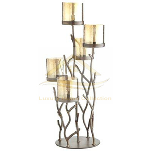 Fancy Modern New Arrival Antler Shape Candle Wax and Stick Holder <b>Lanterns</b> Ad Other Holder <b>Silver</b> Color Made of Aluminum Cast - Product Image 4