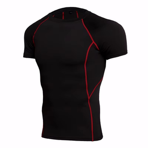 Rashguard d'entraînement de combat de bonne qualité, impression par transfert thermique personnalisée, séchage rapide, manches courtes, Spandex/Nylon, pour homme, motif étoile sur le devant - Product Image 5