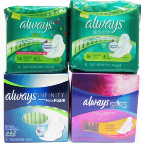 Toallas Sanitarias Always Maxi para Mujer, Talla 5, Absorbencia Extra Fuerte para la Noche, con Alas, Sin Perfume, Paquete de 36 - Product Image 4