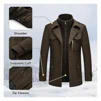 Manteau long à revers cranté et à simple boutonnage Trench en fibre de bambou pour hommes de qualité supérieure à la mode