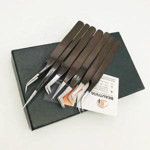 Pince à épiler professionnelle pour extension de cils en poudre brun chocolat en acier inoxydable avec marque privée - Product Image 6