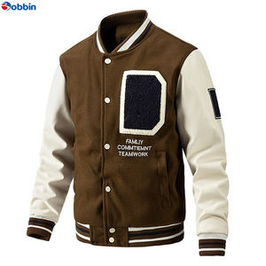 Veste universitaire de haute qualité à la mode pour hommes et femmes, design personnalisé de baseball, broderie en cuir, taille plus - Product Image 2