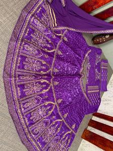 Tela de satén Malay para mujer, tejido bordado para fiesta, Choli, Lehenga Choli, India y pakistaní, color púrpura - Product Image 4