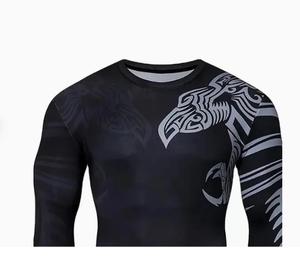 Hombres Custom Gym Rash Guard Compresión de secado rápido debajo de la capa base con manga larga Skin Fit Training Top - Product Image 5