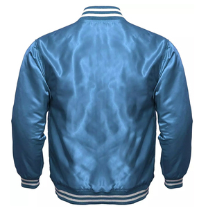แจ็คเก็ตซาตินแบบกำหนดเองสำหรับผู้ชาย แจ็คเก็ตเบสบอลวาร์ซิตี้ ผ้าเนื้อนุ่ม แฟชั่น จำหน่ายจำนวนมาก - Product Image 2