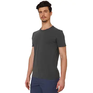 T-shirt in cotone poliestere con stampa normale con Logo bianco grigio e grigio t-shirt da uomo