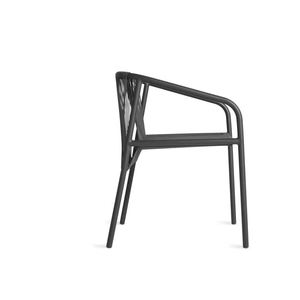 Chaise de salle à manger bras en aluminium chaise avec corde tissée sur le dossier et le siège pour une utilisation intérieure et extérieure - Product Image 2