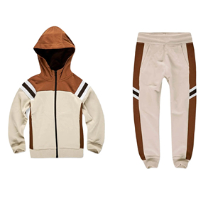 ชุดวอร์มผ้าคอตตอนปักลายสำหรับเด็กชุดวอร์มผ้าคอตตอนออร์แกนิกสองสีตามสั่ง - Product Image 1