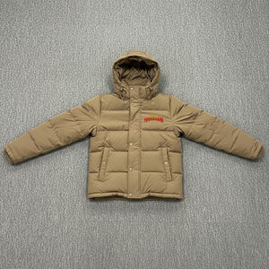 Veste matelassée à capuche de qualité supérieure, taille plus, pour homme, en toile d'hiver, col rabattu, couleur unie, respirante, imperméable, coupe-vent - Product Image 1