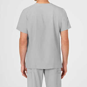 Best Selling High Quality Men's Nursing <b>Scrub</b> Suit Solid Color Medical <b>Scrub</b> Suit Knitted Fabric Hospital Wear <b>Scrub</b> <b>Sets</b> - Product Image 2