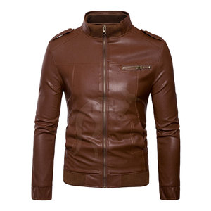 แจ็คเก็ตหนังวัวแท้สำหรับผู้ชายและผู้หญิง รุ่นปี 2025 สำหรับฤดูหนาว คอตั้ง สีสั่งทำได้ พร้อมโลโก้ด้านหน้า คุณภาพสูง ขายส่ง - Product Image 1