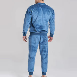 Survêtement en velours le mieux vendu pour hommes Survêtement en velours coupe-vent de grande taille avec design personnalisé - Product Image 3