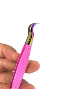 Pinces à épiler professionnelles avec logo personnalisé, volume, marque privée, acier inoxydable, poignée confortable, pinces à épiler pour cils - Product Image 3