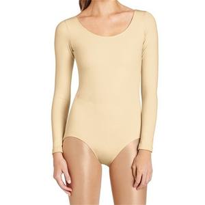 Vente en gros OEM de justaucorps de gymnastique personnalisés pour filles, à manches longues, avec logo, pour l'entraînement, vêtements de danse, taille élastique de haute qualité en spandex - Product Image 1