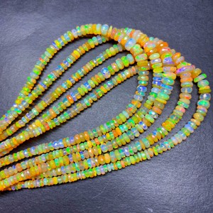 Cuentas Redondas Facetadas de Ópalo Etíope de Primera Calidad, 3.5-5 mm, Hermosas Cuentas de Ópalo de Fuego Welo para la Elaboración de Joyas de Ópalo Amarillo - Product Image 1