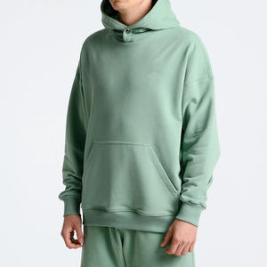 Sweat à capuche léger 100% en coton doux pour hommes, vêtements d'hiver et d'extérieur respirants avec poche avant et logo personnalisé, nouvel arrivage - Product Image 3