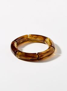 latest Resin Bangle Set of 2 Amber Brown Color Elegant Stylish Jewelry for Women Stackable Resin Bracelets Fashion Accessory - Product Image 3