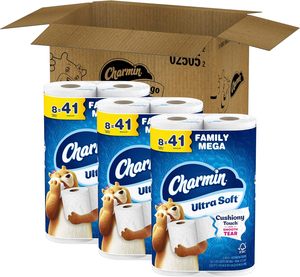 Papier toilette CharminUltra SoftCushiony Touch, 24 rouleaux familiaux Mega = 123 rouleaux standard, blanc - Product Image 6