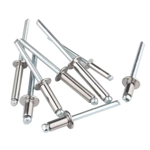 Rivet à tête dôme GB12618 en acier inoxydable, tête ronde, extrémité ouverte, zingué, avec mandrin - Product Image 1