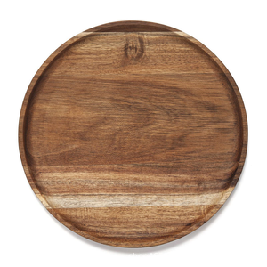 Assiettes rondes en bois d'acacia, plateau rond en bois, assiette de présentation pour sandwichs, plats, collations, desserts, nettoyage facile, léger - Product Image 2