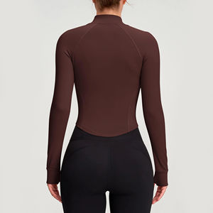 Flexible Women <b>Yoga</b> Jacket Breathable Lightweight Stretch Fabric Zip Up <b>Long</b> <b>Sleeve</b> Comfortable Sporty Casual <b>Yoga</b> Jacket Coat - Product Image 2