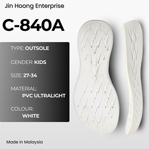 Semelle extérieure ultralégère en PVC blanc C-840A pour enfants Jin Hoong, légère, confortable, durable, antidérapante, résistante à l'eau, épaisseur de 30 mm - Product Image 1
