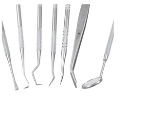 Kit de herramientas dentales profesionales de acero inoxidable 7 en 1, juego de cuidado bucal Manual con espejo Dental reutilizable hecho de plástico metálico - Product Image 3