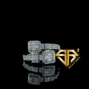 แหวนฮิปฮอปสีเงินสเตอริงสำหรับผู้หญิงผู้ชาย925ชุบทองโมอิสซาไนต์เพชรสำหรับงานแต่งงานของขวัญเครื่องประดับงานหมั้น - Product Image 1