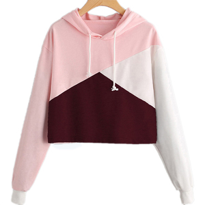 Sudadera informal con capucha recortada de algodón 100% para mujer con diseño de doble cremallera Servicio OEM disponible para mujeres - Product Image 4