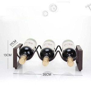 Support de stockage de bouteille de vin en métal minimaliste pour cuisine décoration de la maison table à manger champagne vin présentoir support bar - Product Image 4