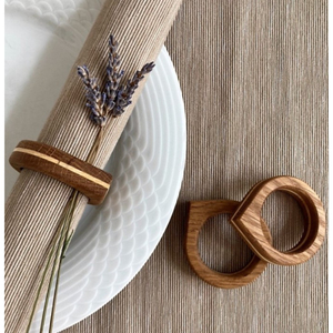 Juego de 6 servilleteros de madera para decoración de mesa, servilletero de madera hecho a mano para bodas y cenas festivas a la venta - Product Image 6