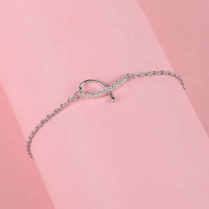 NOVAMART Fine Women's Lia <b>Bracelet</b> 925 Sterling <b>Silver</b> <b>Adjustable</b> Rhodium Plating Featuring for Swiss Zirconia Diamond Gift Wome - Product Image 2