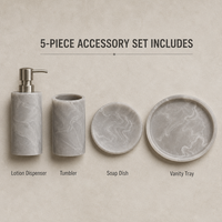 Luxe élégant rustique polyrésine céramique résine Boho décor à la maison savon et Lotion bouteille porte-brosse à dents moderne salle de bain ensemble