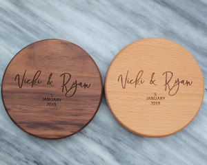 Free Freight Wholesale Custom Engraved Rustic Round Square <b>Bamboo</b> Walnut Beech Wooden Coasters for Laser Engrave - Product Image 3