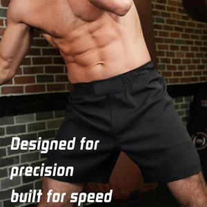 Shorts de MMA et Muay Thai unisexe, service OEM, couleur noire, 100% polyester, léger, extensible, taille mi-haute, vêtements de sport pour les arts martiaux - Product Image 3