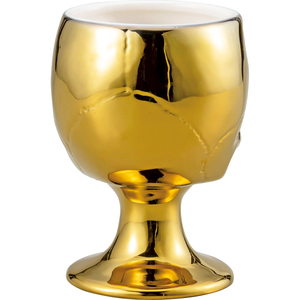 Copa de cerámica con forma de calavera, envío desde Japón, copa de vino dorada con forma de calavera - Product Image 2