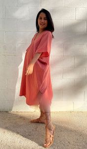 Robe longue en coton double gaze, style kaftan, ample, légère, idéale pour les vacances et les séances photo - Product Image 3