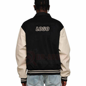 Veste universitaire pour hommes personnalisée mouton 60% laine 40% polyester PU cuir manches Applique Logo Patch Streetwear Letterman hiver - Product Image 6