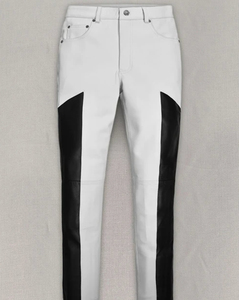 OEM Custom White Ladies Long <b>Leather</b> Biker Pant Breathable <b>Plus</b> <b>Size</b> Casual Streetwear Straight Hip Hop <b>Trousers</b> for Women - Product Image 2