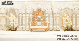 Decoración clásica de escenario de boda Rajwada, decoración de escenario de recepción de boda india tradicional, escenario de recepción de boda de tendencia - Product Image 3
