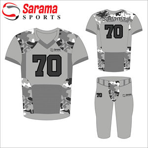 Uniforme de fútbol americano con nombre y número de equipo Uniforme de fútbol americano en paneles de diferentes colores e instalaciones con logotipo personalizado, - Product Image 2