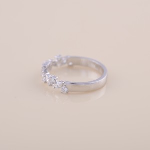 IGI Certified Marquise & Round Diamond Half Eternity <b>Ring</b> in 9K Rose / Yellow & White Gold - Product Image 3