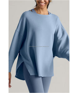 Sweat-shirt de fitness à séchage rapide de haute qualité pour femmes Style solide respirant et coupe ample haut de yoga en gros - Product Image 5