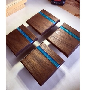 Source Epoxy Resin Square coaster Best Quality Handicrafts Epoxy Resin Acacia Wood Coaster Handmade Wooden Drink Tea Coaster - Product Image 6