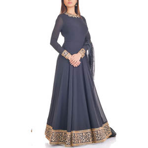 2025 nouveaux modèles superbe qualité pakistanaise indienne Punjabi fête porte Eid Collection nouvelle mousseline de soie 3 pièces ensemble en soie - Product Image 4