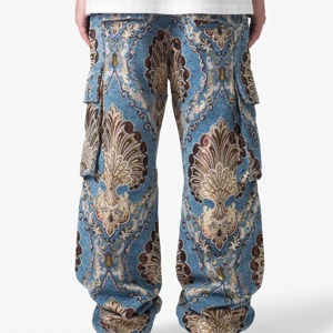 Pantalons amples et confortables pour hommes MONO RIDERS, pantalons cargo décontractés, tissu Oxford 100% coton, écologiques, doux et durables - Product Image 1