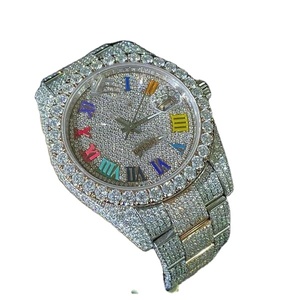 นาฬิกาเพชรมอิสซาไนต์สำหรับทั้งชายและหญิงสายสแตนเลสเกรด VVS พร้อมสไตล์ฮิปฮอปสีเงินจากซัพพลายเออร์ที่ได้รับการจัดอันดับสูงสุด - Product Image 1